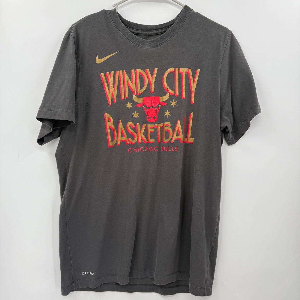 Nike‎ Chicago Bulls NBA Windy City Basketball Dri-FIT T-Shirt Mens L